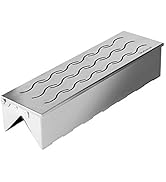 Skyflame Wood Chip Smoker Box, Stainless Steel Double V-shape BBQ Smoke Box with Hinged Lid for C...