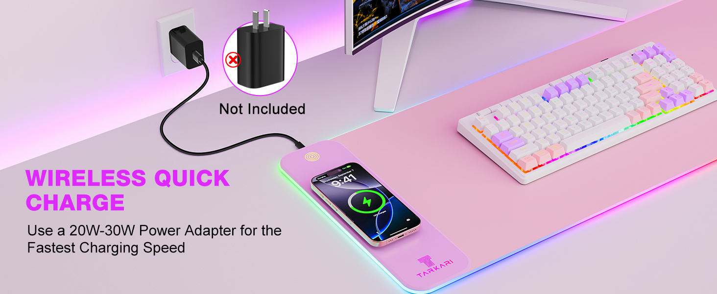 TARKARI Magnetic Wireless Charging RGB Mouse Pad