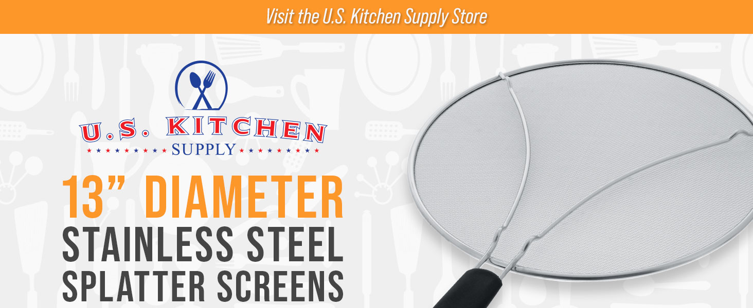Stainless Steel Splatter Screen 13 Inch Fine Mesh Grease Guard for Frying Pan and Cooking Pots