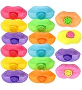 NUOBESTY 20PCS Plastic Lip Shaped Whistles Blowing Lip Whistles Loud Crisp Sound Whistle Noisemak...