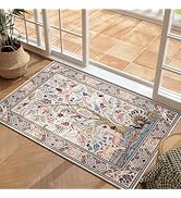 Rugcomf Indoor Door Mat 2x3 Rug Vibrant Tree of Life-Patterned Vintage Machine Washable Small Are...