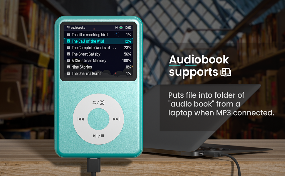 Audio book mp3 player music player with bluetooth time sleep mp4