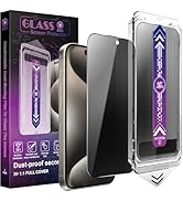 CHRYSHA 2 Pack Privacy Screen Protector for iPhone 16 Pro Max, 9H Tempered Glass, Full Coverage, ...