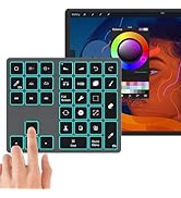 Doohoeek Updated Backlit Bluetooth Keypad for iPad Procreate Compatible with iOS17 or Later, Rech...
