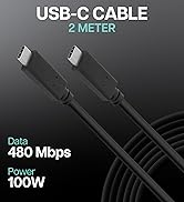 VisionTek USB-C 100W 2 Meter Charging Cable (M/M)