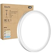 slochi Flush Mount Ceiling Light Fixtures - 3000K-4000K-6500K &amp; 100W Equivalent Flat led Lights f...