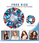 4 PCS Shower Caps+ 2 PCS Hair Scrunchies