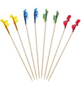 [400 Pcs] Fancy Toothpicks for Appetizers - 2.5 Inch Wood Frill Toothpicks Wodden Picks for Cockt...