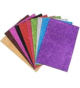 EORTA 10 Pieces A4 Glitter Foam Paper Sheets Sparkling EVA Sponge Paper Multicolor for Handmade D...
