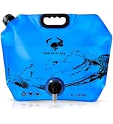 Collapsible 8L Water Storage Bag, BPA-Free Portable Folding Water Jug with Adjustable Faucet, Lea...