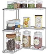 Buzowruil Kitchen L-Shaped Spice Storage Rack Triangle Corner Three-Layer Cabinet Spice Rack,1 Pa...
