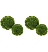 DOITOOL Green Moss Balls Decorative for Bowls - 4 Pcs Fake Moss Balls Faux Decorative Spheres for...