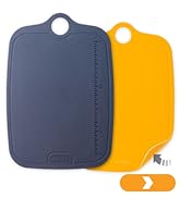 Deiss LUX Durable TPU Cutting Boards for Kitchen, Set of 2, Double-Sided Non-Slip Chopping Board