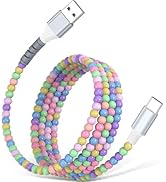 USB A to USB C Cable 3FT,Beaded Charger Cord 27W Fast Charging& Car Carplay for iPhone 17 16 Pro ...