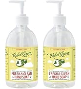 Rebel Green Fresh &amp; Clean Hand Soap - Moisturizing Natural Bathroom &amp; Kitchen Liquid Soap - Gentl...