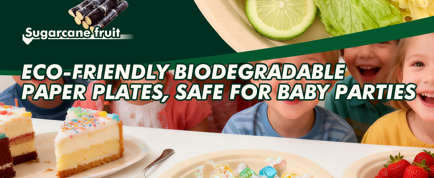 Eco-friendly, Biodegradable paper plates, safe for baby parties