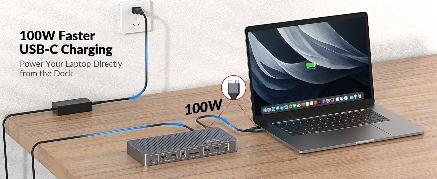 KVM switch docking station for macbook and PC 2 monitors, plug and play