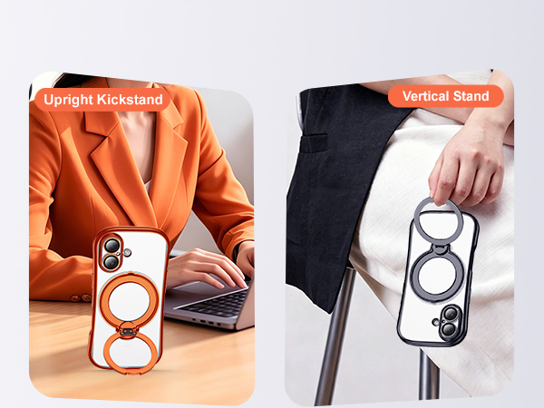 Clear Phone Case with 360° Rotatable Magnetic Stand