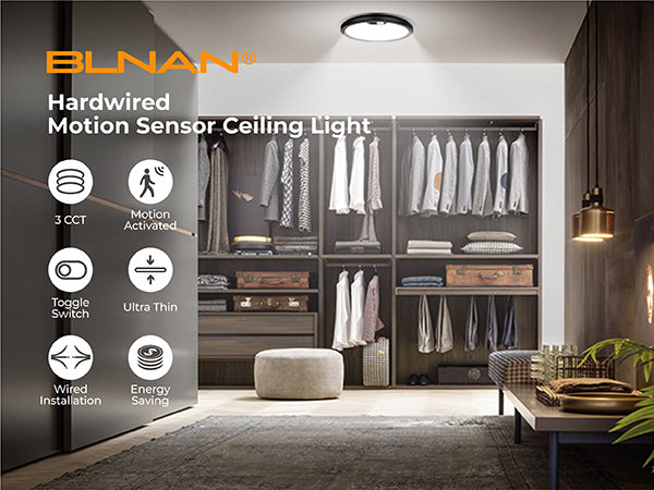 motion sensor activated close to ceiling light led flush mount fixture detector detection sensing