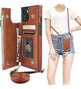 Bocasal Crossbody Wallet Case for iPhone 14 with RFID Blocking Card Slot Holder, Magnetic Flip Fo...