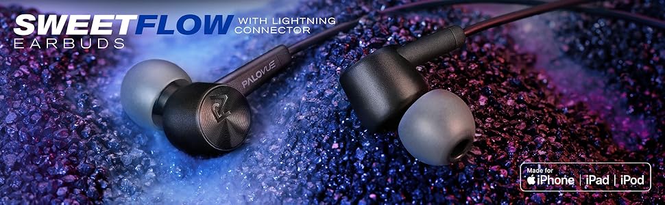 Lightning, Earphones, Headphones, Earbuds, MFi Certified, Workout, Sport, Noise Cancelling, iPhone.