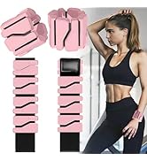 Wrist and Ankle Weights for Women Men, Wearable Strong Arm &amp; Leg Weights Set of 2 (1Lb Each), Adj...