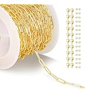 COSICS Chain for Jewelry Making, 16 Feet Jewelry Chain Roll for Men Women, Twisted Links Cross Ch...