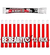 Windy City Novelties Be Ready 12 Hour Glow Sticks - Red - 12 Pack