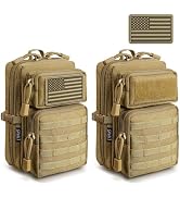 2 Pack Molle Accessories Tactical EDC Pouch, Small Tool Bag, Utility Phone Holder IFAK for Duty B...