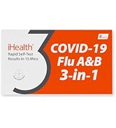 iHealth COVID-19, Flu A&amp;B 3-in-1 Antigen Rapid Test, Results in 15 Minutes, FDA Authorized OTC Fl...