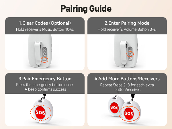 Pairing Guide pilsamas call button for elderly