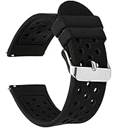 Universal 18mm 20mm 22mm 24mm Width Silicone Watch Band Replacement, Quick Release Rubber Watch B...