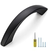 Ravinte 10 Pack Cabinet Pulls 3 Inch Matte Black Curved Drawer Pulls for Kitchen Cupboard Arch Pu...
