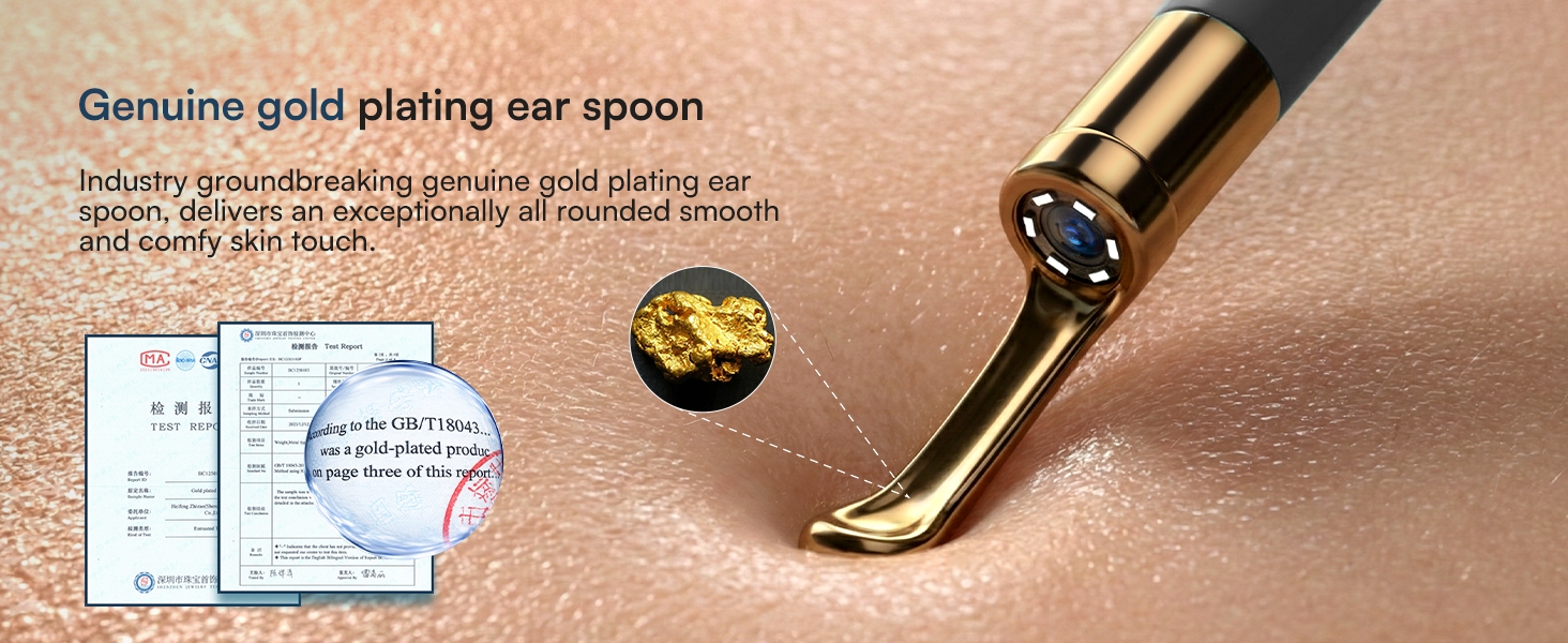 Genuine gold plating ear spoon