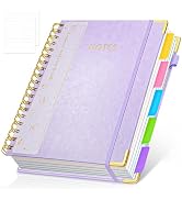 Hardcover Spiral Notebook Journal with Removable PVC Dividers - 8'' x 10'' Large 300 Pages B5 Har...