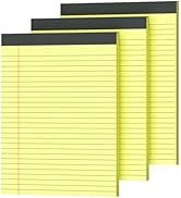 Gehanfai 3 Pack Note Pads 8.5 x 11 Inch Yellow legal Pads, Wide Ruled Legal Pads Lined Memo Note ...
