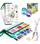 Ohuhu Acrylic Paint Markers Brush Tip 72 Colors Smooth Blending - Hilo | Acrylic Markers Good Cov...