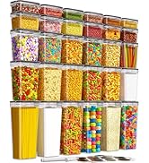 KEMETHY 30 PCS Airtight Food Storage Containers with Lids, Kitchen Pantry Organization and Storag...