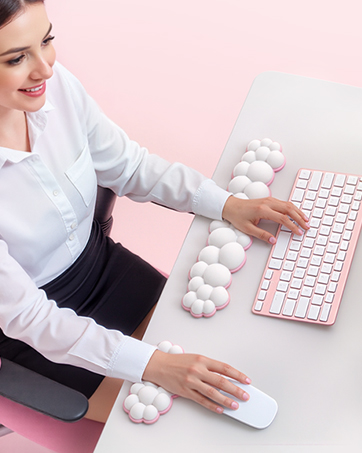 Vaydeer Cloud Keyboard Wrist Rest Set – Ergonomic Memory Foam Wrist Pad for Computer, Laptop Gaming