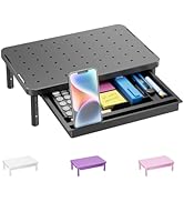 WALI Computer Monitor Stand with Storage, Desk Monitor Riser 3 Height Adjustable, Laptop Riser wi...