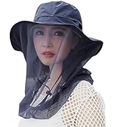 Mosquito Head Net Hat, Safari Sun Hat with Veil Mesh Protection from Insect