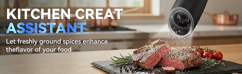 electric salt and pepper grinder set rechargeable