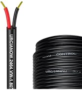 URCIANOW 24 Gauge Wire 2 Conductor 25 FT UL2464 Cable 24AWG Electrical Wire (OD:4.6mm) Stranded P...