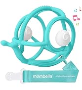 Mombella Teething Toys 6-12 Months, 2 in 1 Snail Baby Teether &amp; Rattle Toys 3-6 Months, Silicone ...