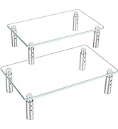 HEMUDU 2 Pack Monitor Stand -3 Adjustable Height Monitor Riser, Computer Monitor Stand, Desktop O...