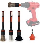 ETOUPA Car Drill Brush, 4Pcs Detachable Car Detail Drill Brush Set(Soft No Scratch Hair, Boar Hai...