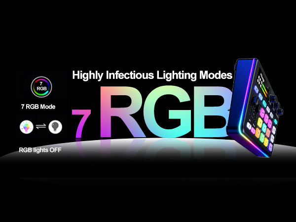 gaming audio mixer-highly infectious lighting modes-7RGB