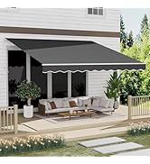 GDPFN 10' x 8' Awning for Patio, Sunsetter Retractable Awning Waterproof Cover Outdoor Patio Cano...