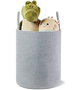 TECHMILLY Tall Laundry Basket, Large Woven Cotton Rope Dirty Clothes Hamper with Handle for Nurse...