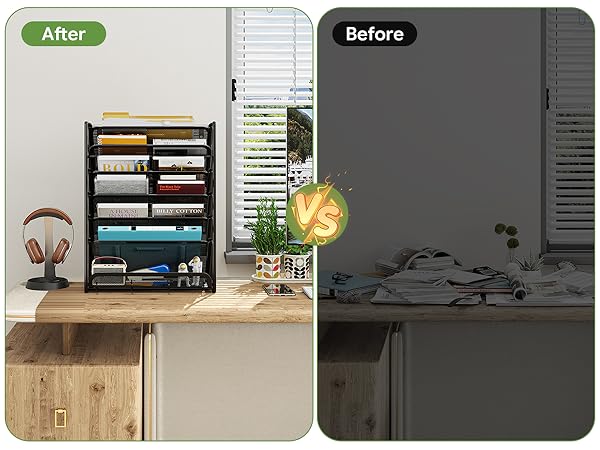 Mail Holder Wall Mounted for Papers, Folders, Magazines, Bills, Office&amp;School Organization